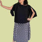Vanite Couture Black/Grey Striped Skirt
