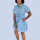 Striped Shirt Dress with Tie Sash