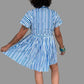 Striped Shirt Dress with Tie Sash