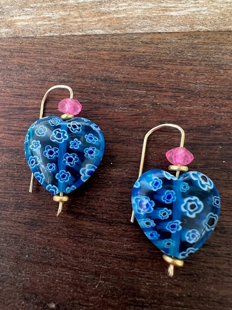 Glass Heart Earrings