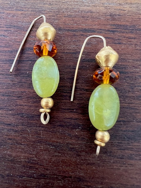 Green Teardrop Earrings