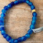 Blue Sea Glass Stretch Bracelets (Sold Separately)