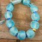 Blue Sea Glass Stretch Bracelets (Sold Separately)