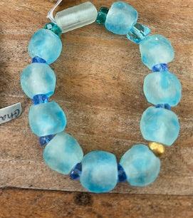 Blue Sea Glass Stretch Bracelets (Sold Separately)