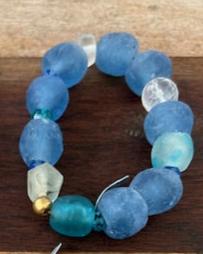 Blue Sea Glass Stretch Bracelets (Sold Separately)