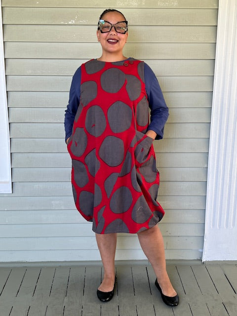 Panel Jumper - Big Polka Dots (Black or Red)