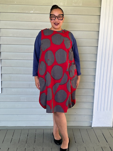 Panel Jumper - Big Polka Dots (Black or Red)