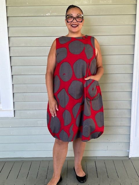 Panel Jumper - Big Polka Dots (Black or Red)