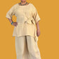 DTh Butter Color Tie Swing Linen/Silk Top