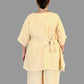 DTh Butter Color Tie Swing Linen/Silk Top