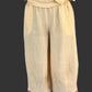 DTH Butter Colored Linen Silk Pleated Hem Pants