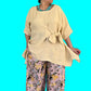 DTh Butter Color Tie Swing Linen/Silk Top