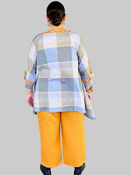 DTH 100% Cotton 2-Pocket V-Neck Top