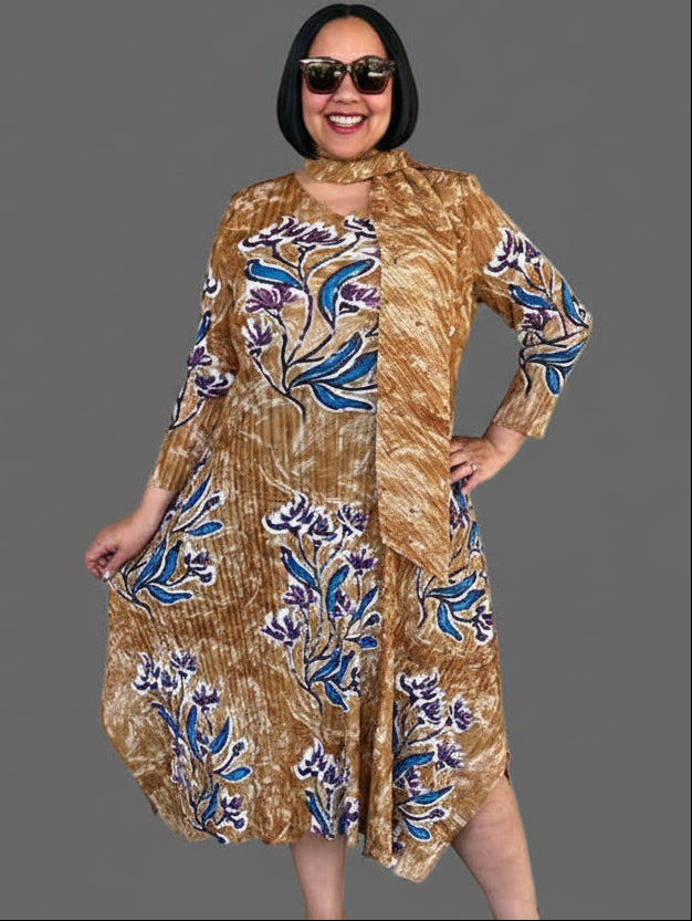 Vanity Couture Gold Flower Dress