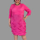 Vanite Couture Pleated Dress (Burnt Orange, Royal Blue, Mustard, Magenta, Pink, or Teal)