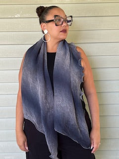 Ombre Grey Pleated Scarf