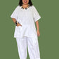 Transparent 100% Linen Short Sleeved Circle Pocket Top