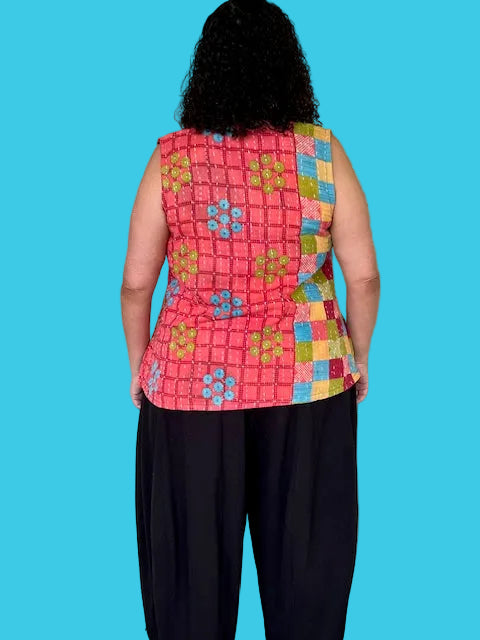 Reversible Upcycled Sleeveless Kantha Top