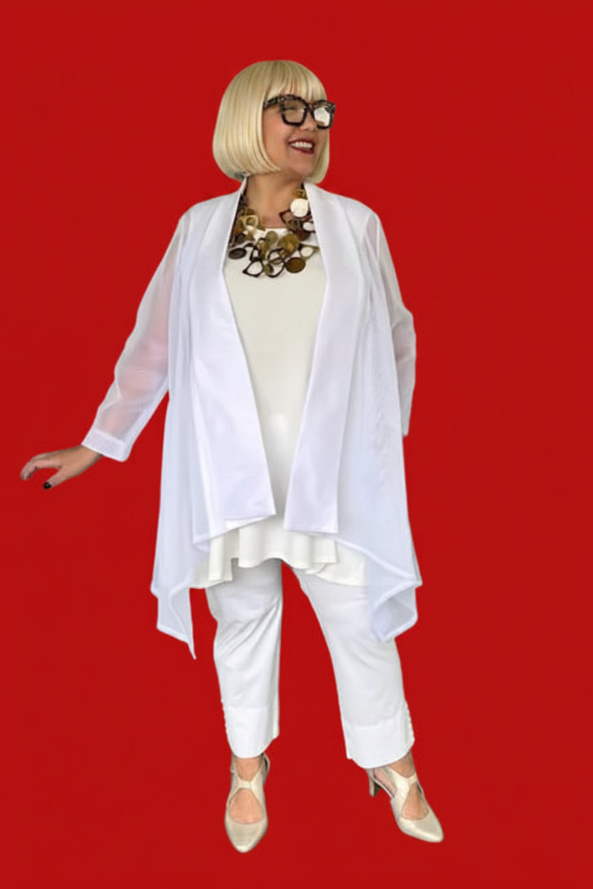 Shawl Collar Asymmetrical Jacket (Mustard or White)