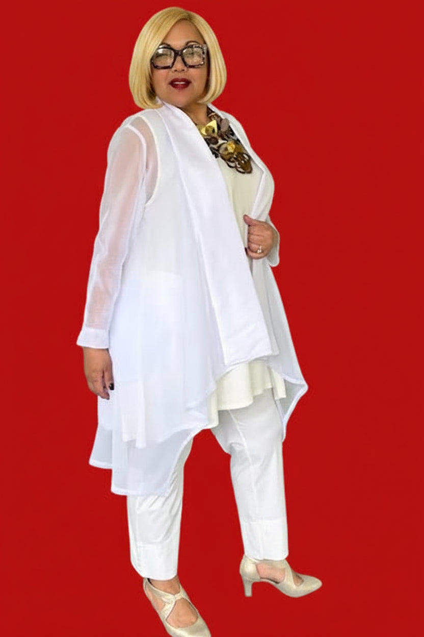 Shawl Collar Asymmetrical Jacket (Mustard or White)