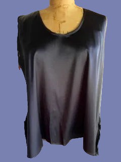 DTH Navy Silk Stretch Charmeuse Tank Top