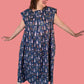 100% Cotton Summer Dress (Teal with Orange Flowers)