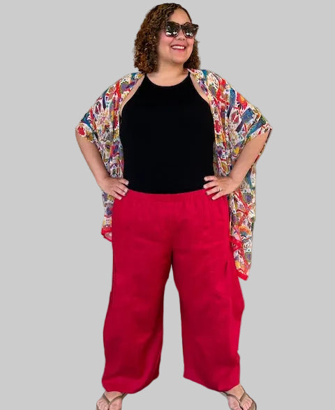 DTH Architect Pants in 100% Linen - Red