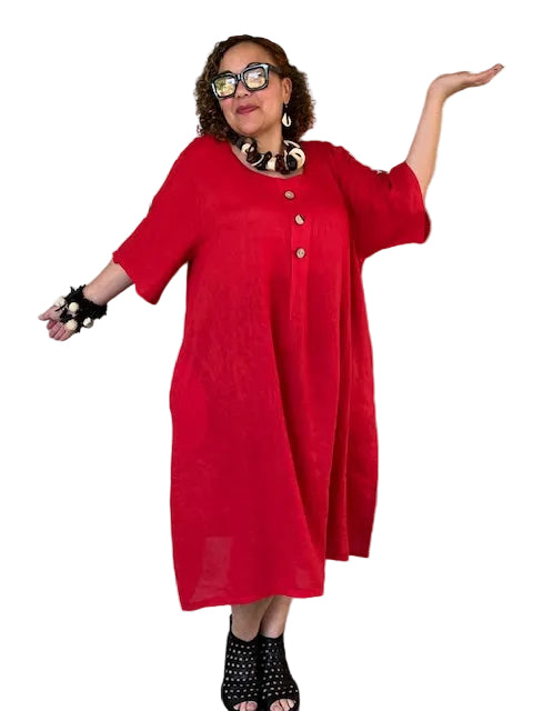 Transparente 3-Button Tunic (Red, White, Black, or Kiwi)