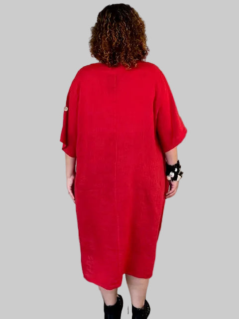 Transparente 3-Button Tunic (Red, White, Black, or Kiwi)