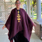 100% Boiled Wool Leather Trimmed Reversible Serape (Mustard/Black, Wine/Red, or Dk Olive/Light Olive)