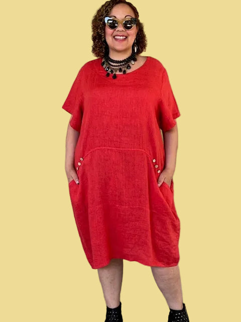 Transparente Zada Dress (Red, White, Black)