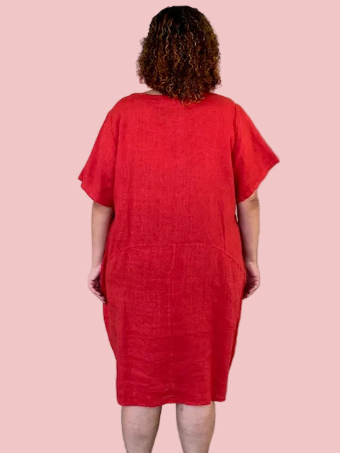 Transparente Zada Dress (Red, White, Black)