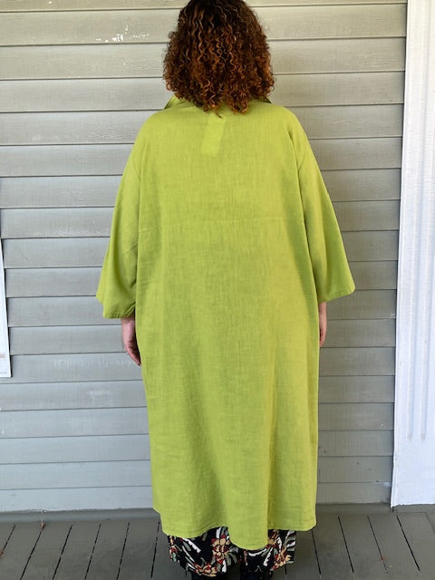 Transparent 100% Linen Long Duster (Black, Kiwi, Denim Blue, or White)