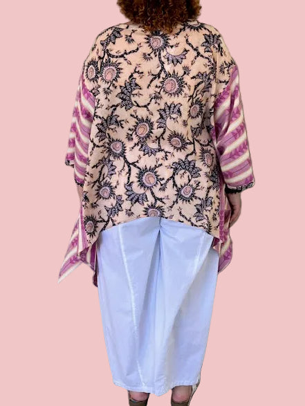 DTH 100% Cotton Mixed Print  Waterfall Top