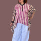 DTH 100% Cotton Mixed Print  Waterfall Top
