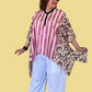 DTH 100% Cotton Mixed Print  Waterfall Top