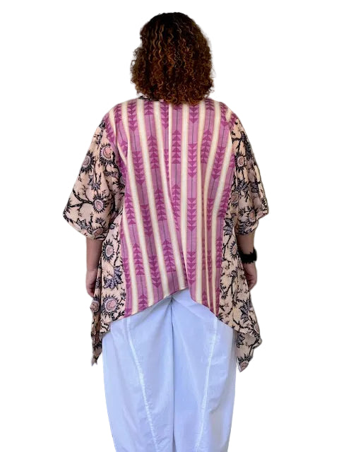 DTH 100% Cotton Mixed Print  Waterfall Top
