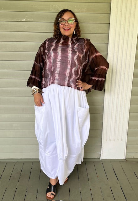 DTH 100% Silk Organza Hand Dyed Cropped Top