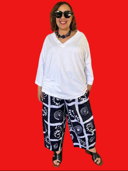 DTH 100% Cotton Hand Batik from Ghana Seamed Pants