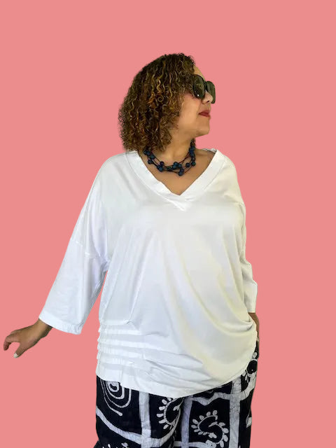 Risoni Side Tuck Tee Shirt (White, Red, Black)