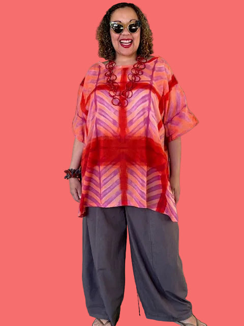 DTH 100% Cotton Voile Simple Top (Blue or Orange)
