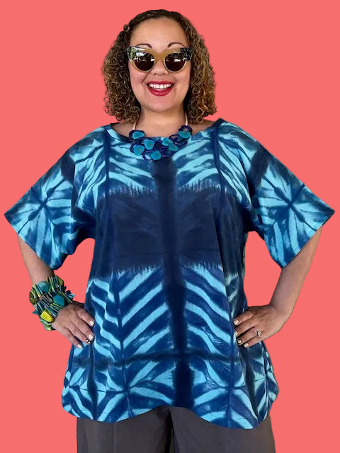 DTH 100% Cotton Voile Simple Top (Blue or Orange)