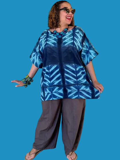 DTH 100% Cotton Voile Simple Top (Blue or Orange)