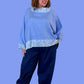 DTH Oversized Linen Top Trimmed With Silk Ikat