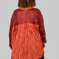 DTH Crinkle Two-Tone Baby Doll V-Neck