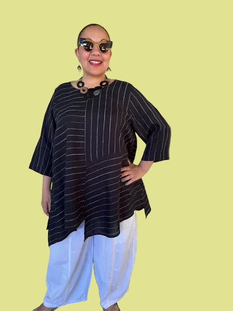 Cheyenne 100% Linen Striped Tunic