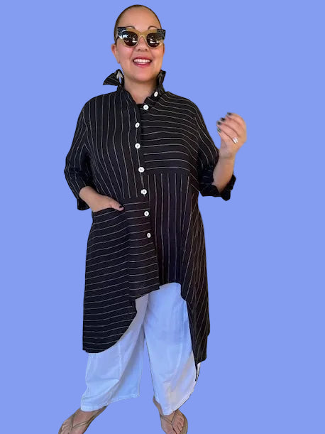 Cheyenne 100% Linen Button Down Tunic