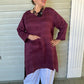 Cheyenne 100% Linen Dusty Rose Crinkle Top