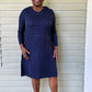 Vanite Couture Navy Textured Dress