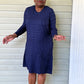 Vanite Couture Navy Textured Dress